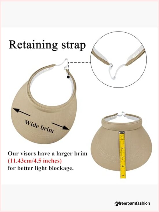 2 Pack Wide Brim Sun Visors Adjustable Clip on Summer Hats UV Protection main image 5